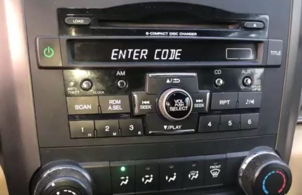 Honda CRV Radio Code